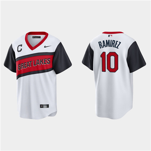 Cleveland Indians #10 Harold Ramirez Men's Nike White 2021 Little League Class Game MLB Jersey