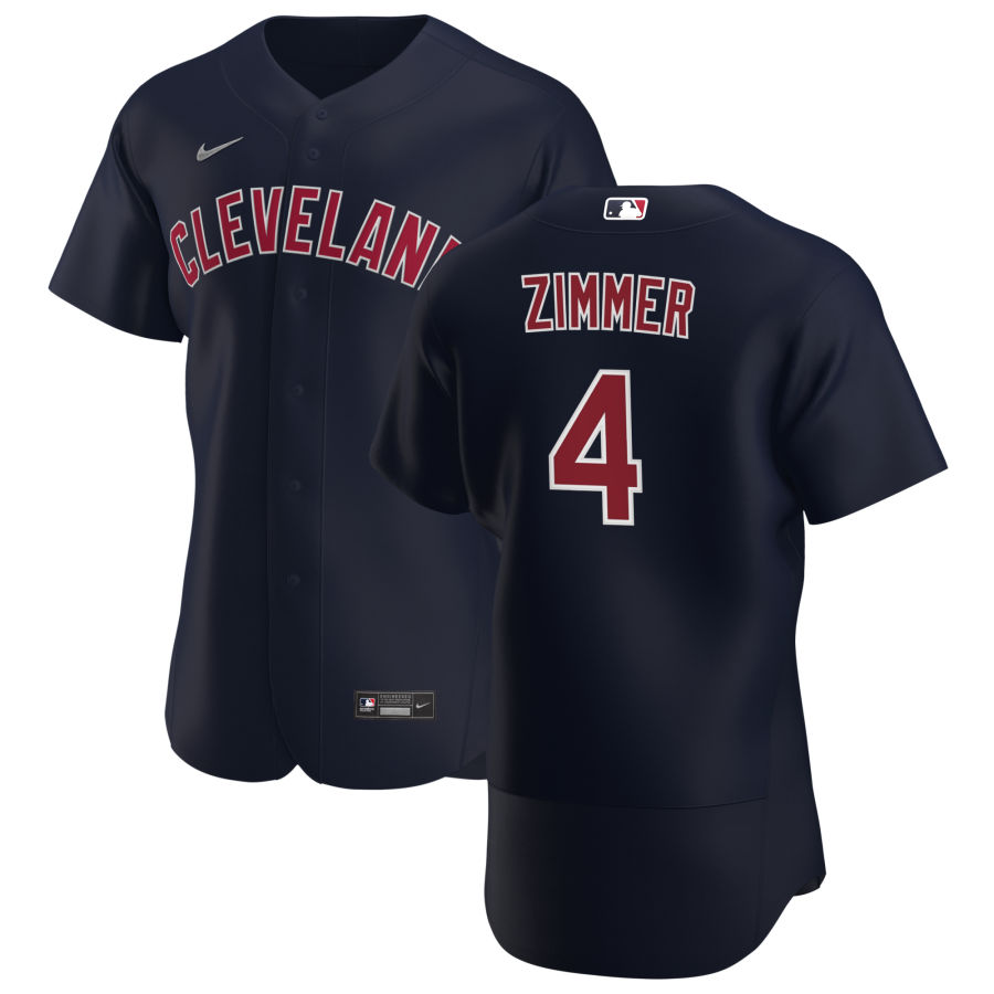 Cleveland Indians #4 Bradley Zimmer Men's Nike Navy Alternate 2020 Authentic Player MLB Jersey