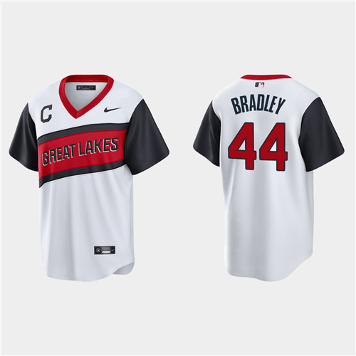 Cleveland Indians #44 Bobby Bradley Men's Nike White 2021 Little League Classic Game MLB Jersey