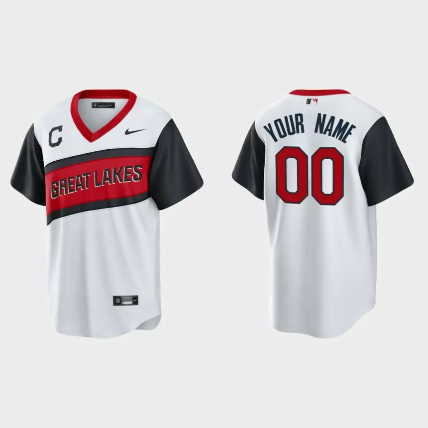 Cleveland Indians Custom 2021 Little League Classic Home Replica Jersey – White