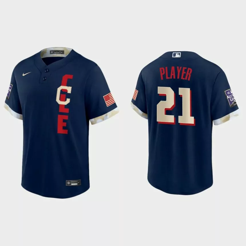 Cleveland Indians Custom 2021 MLB All-Star Game Replica Jersey – Navy