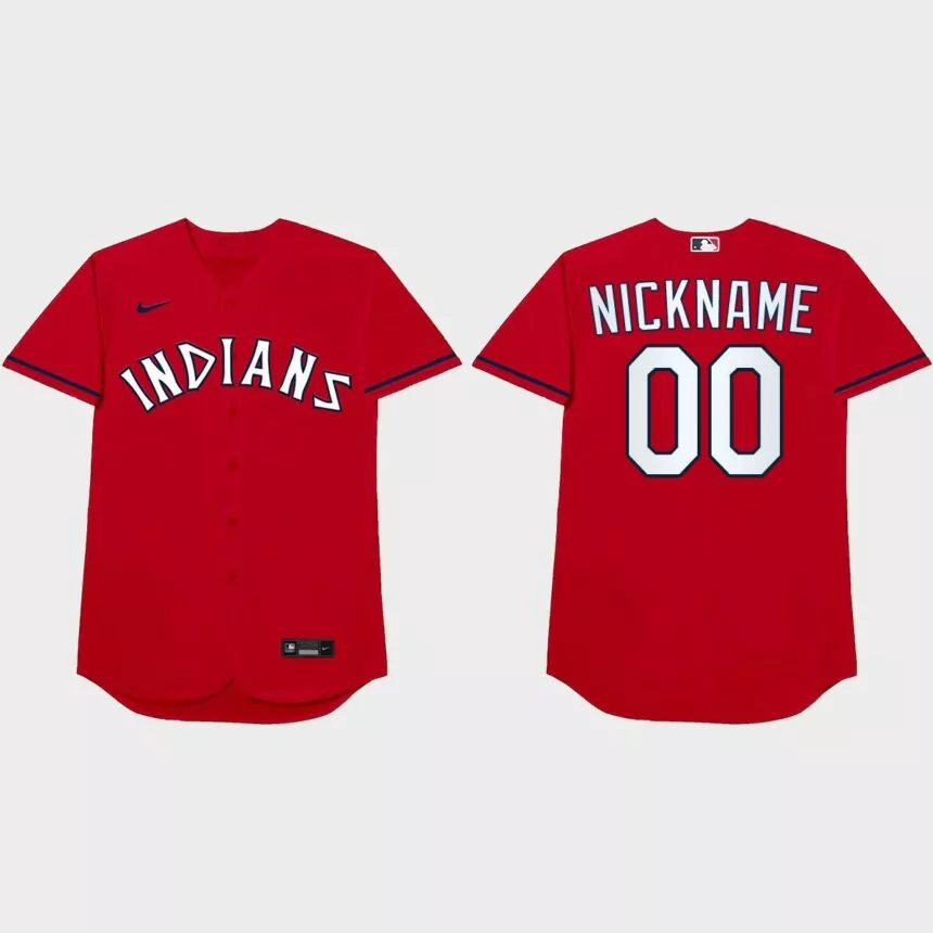 Cleveland Indians Custom 2021 Players’ Weekend Nickname Jersey – Red