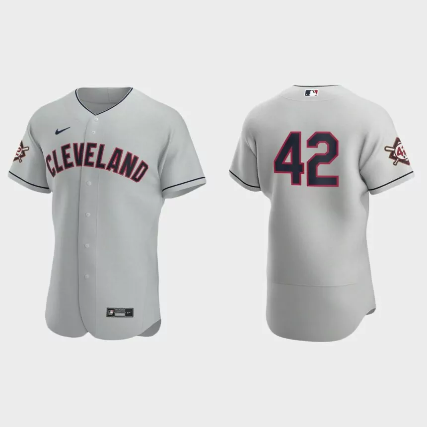 Cleveland Indians Jackie Robinson Day Authentic Jersey – Gray