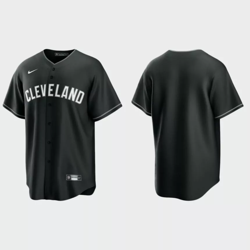 Cleveland Indians Replica Team Jersey – Black White