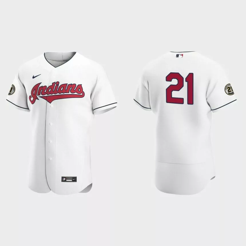 Cleveland Indians Roberto Clemente Day Authentic Jersey – White