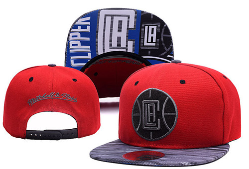 Clippers Team Logo Red Mitchell & Ness Adjustable Hat YD