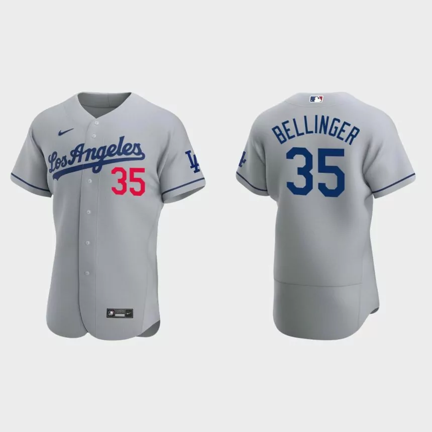Cody Bellinger #35 Los Angeles Dodgers Gray Authentic 2020 Road Jersey