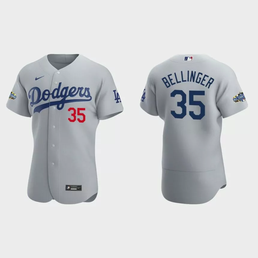 Cody Bellinger #35 Los Angeles Dodgers Gray Authentic Patch 2020 Alternate Jersey