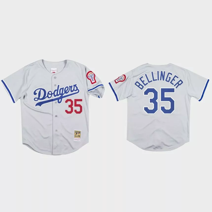 Cody Bellinger #35 Los Angeles Dodgers Mitchell & Ness 1981 Authentic Jersey – Gray