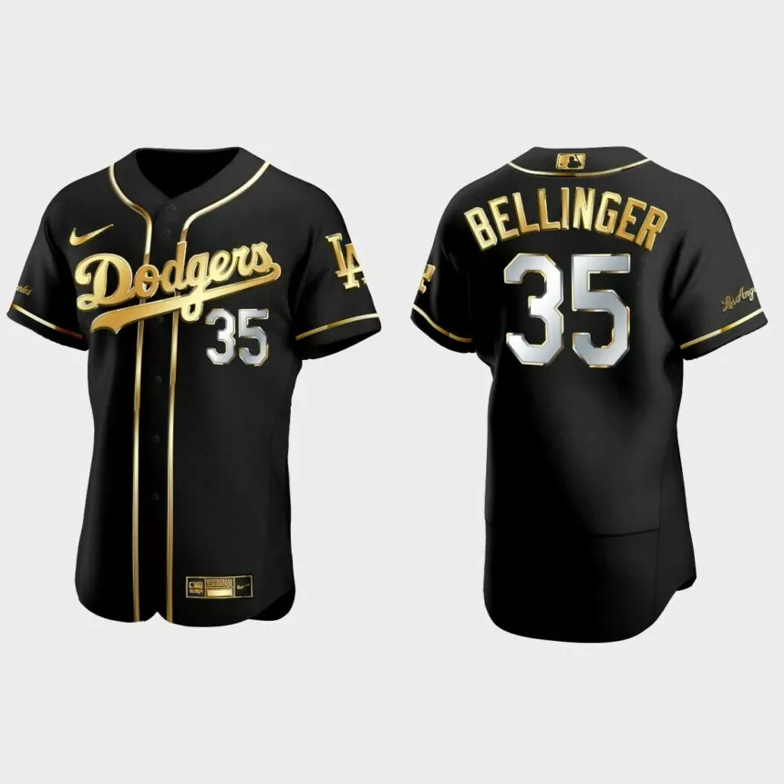 Cody Bellinger Los Angeles Dodgers 2021 Gold Program Golden Authentic Jersey – Black