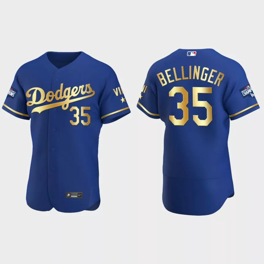 Cody Bellinger Los Angeles Dodgers 2021 Gold Program World Series Champions Jersey – Royal