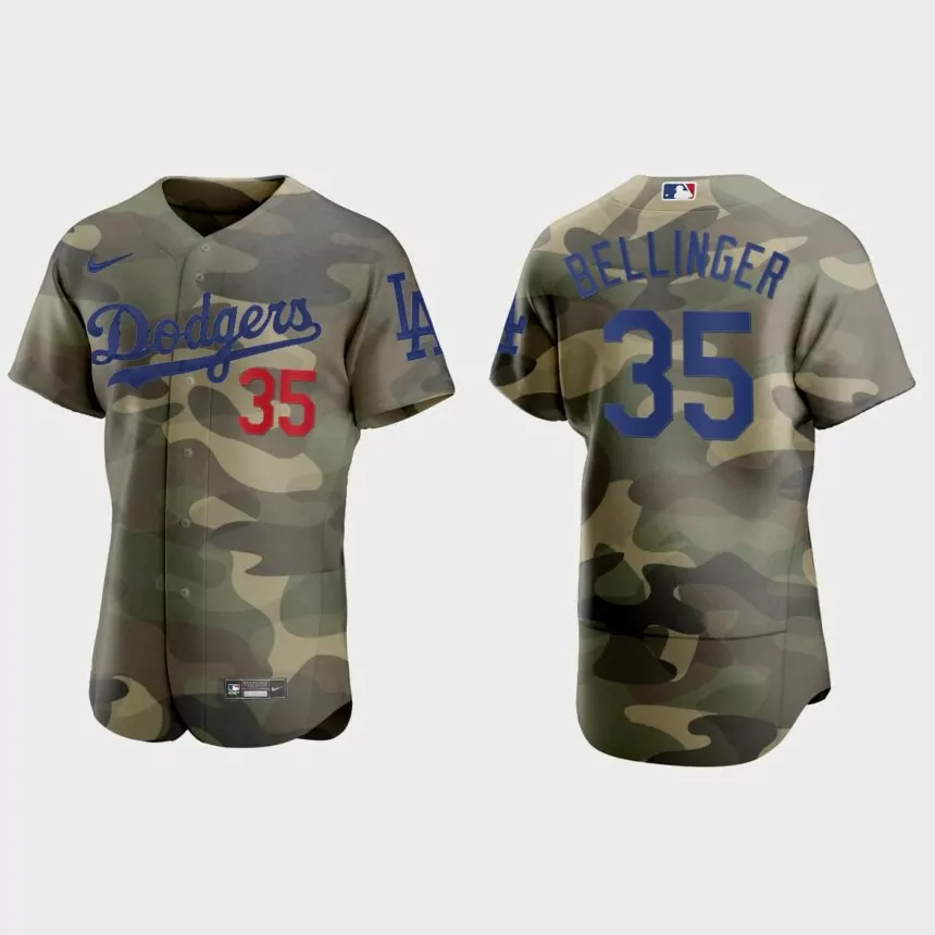Cody Bellinger Los Angeles Dodgers 2021 National Armed Forces Day Authentic Jersey – Camo