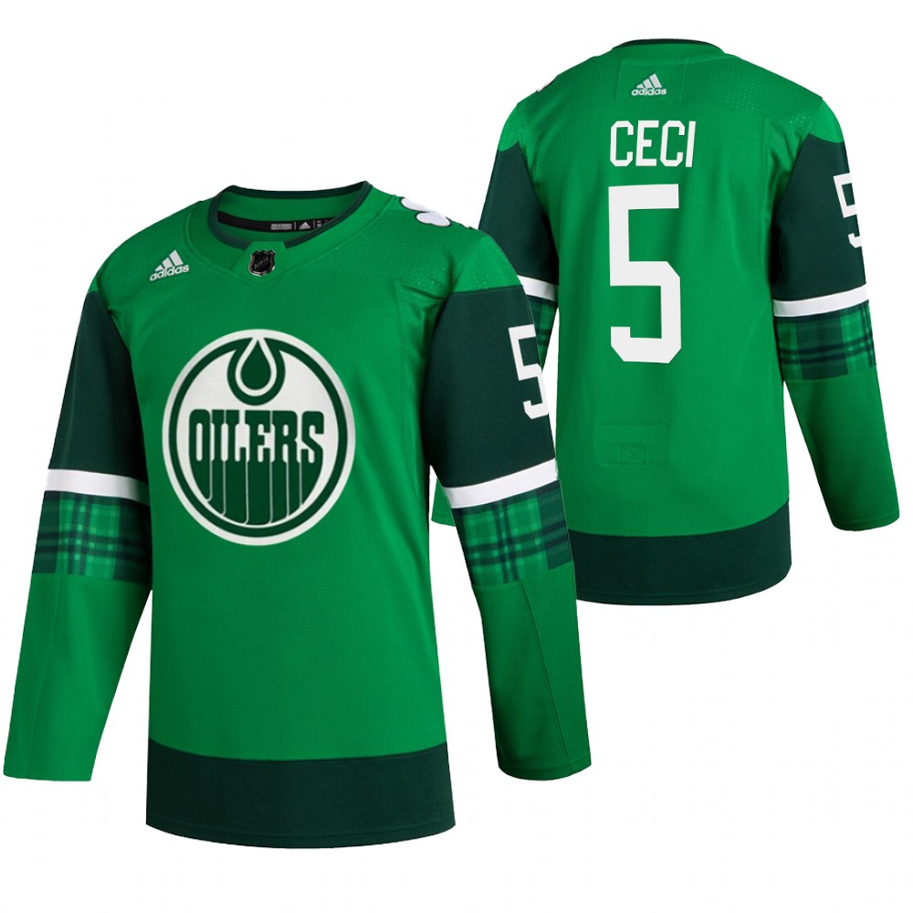 Cody Ceci 2022 St. Patrick Oilers Green #5 Jersey