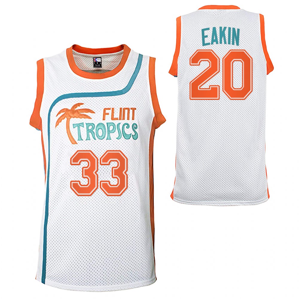 Cody Eakin Sabres Flint Tropics Basketball Jersey White Semi-Pro