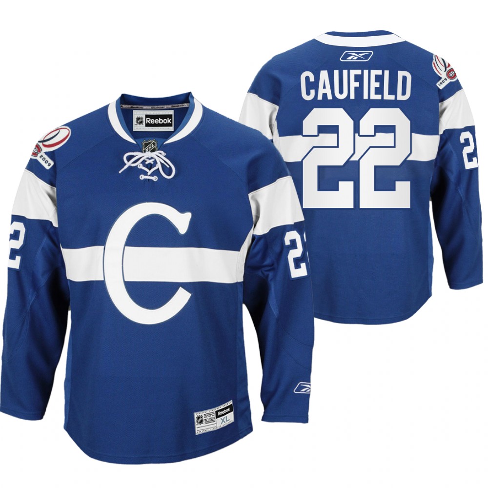 Cole Caufield Montreal Canadiens 100th Anniversary Celebration Blue Throwback Jersey
