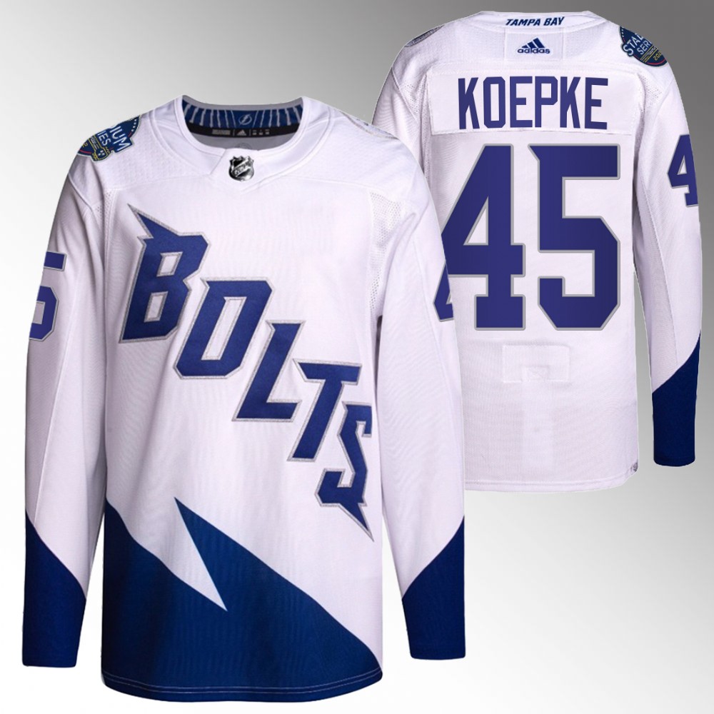 Cole Koepke Lightning 2022 Stadium Series Jersey White Authentic