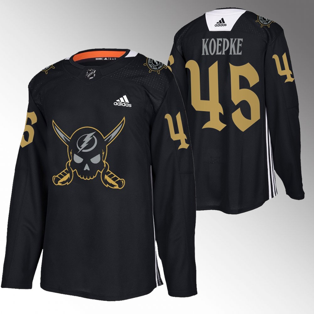 Cole Koepke Lightning Gasparilla inspired Jersey Black Warm Up