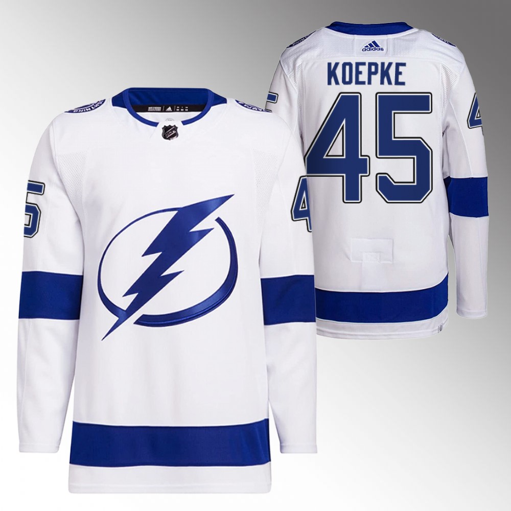 Cole Koepke Tampa Bay Lightning Away White Authentic Jersey