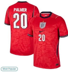Cole Palmer England National Team Nike 2026 Away Stadium Replica Jersey - Red