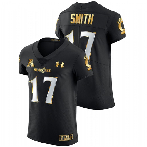 Cole Smith Cincinnati Bearcats Black 2021-22 Golden Edition Elite Football Jersey