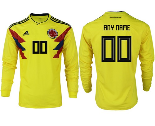 Colombia Personalized Home Long Sleeves Soccer Country Jersey