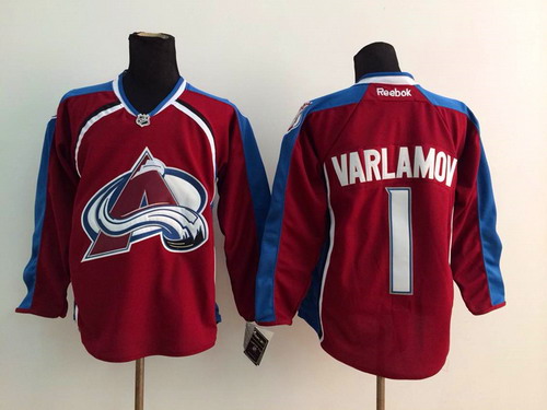Colorado Avalanche #1 Semyon Varlamov Red Jersey Stitched、