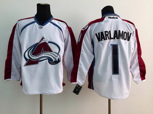 Colorado Avalanche #1 Semyon Varlamov White Jersey Stitched