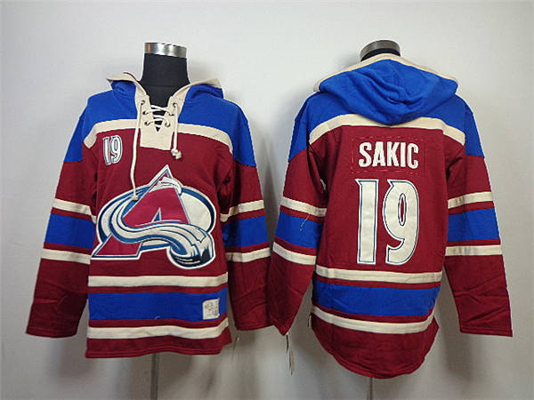 Colorado Avalanche #19 Joe Sakic Red Old Time Hockey hoodies Stitched
