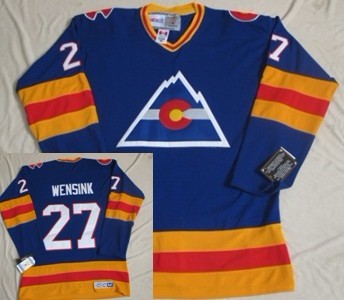 Colorado Avalanche #27 John Wensink Blue CCM Throwback Jersey Stitched