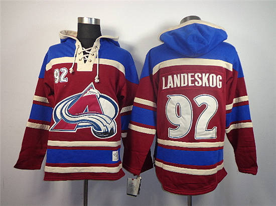 Colorado Avalanche #92 Gabriel Landeskog Red Old Time Hockey Stitched