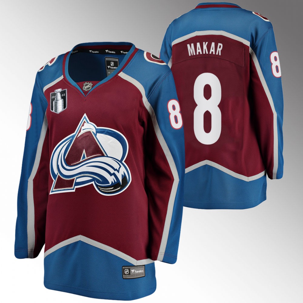 Colorado Avalanche Cale Makar Women Burgundy 2022 Stanley Cup Final Jersey