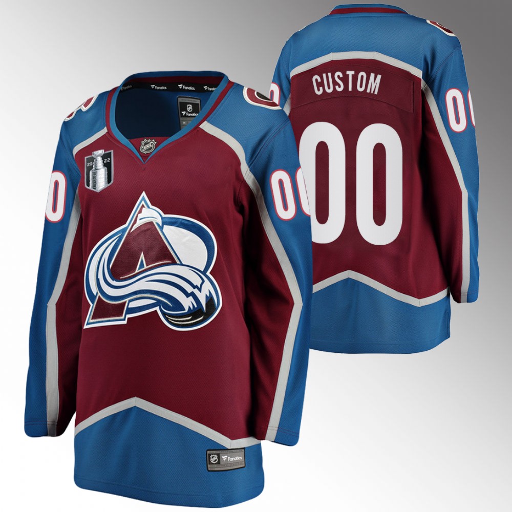 Colorado Avalanche Custom Women Burgundy 2022 Stanley Cup Final Jersey