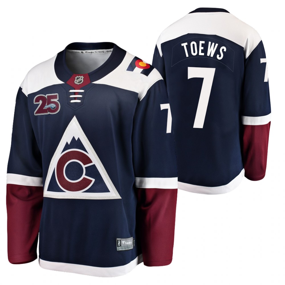 Colorado Avalanche Devon Toews Men Blue 2020-21 Alternate Jersey