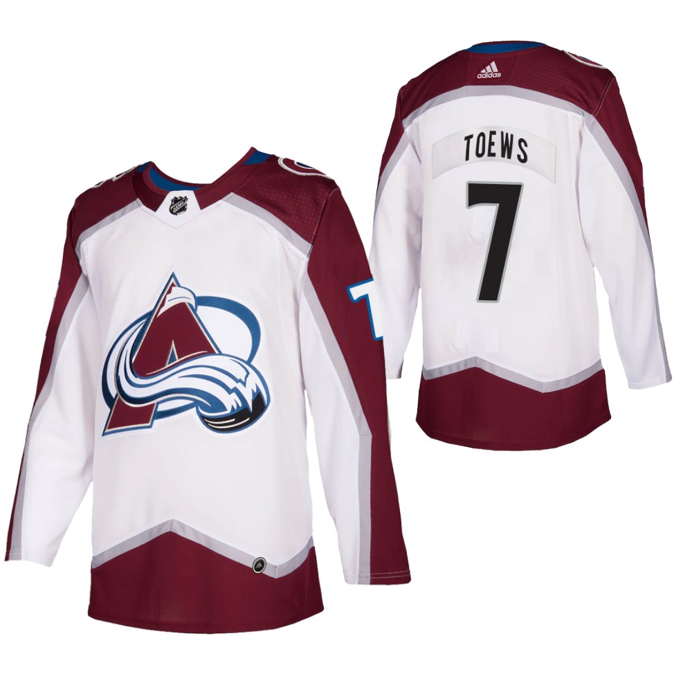 Colorado Avalanche Devon Toews White 2021 Authentic Away Jersey