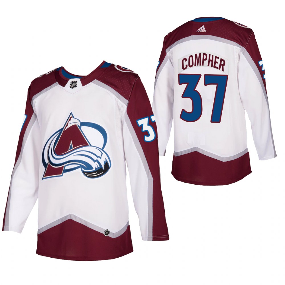 Colorado Avalanche J.T. Compher White 2021-22 Road Authentic Jersey