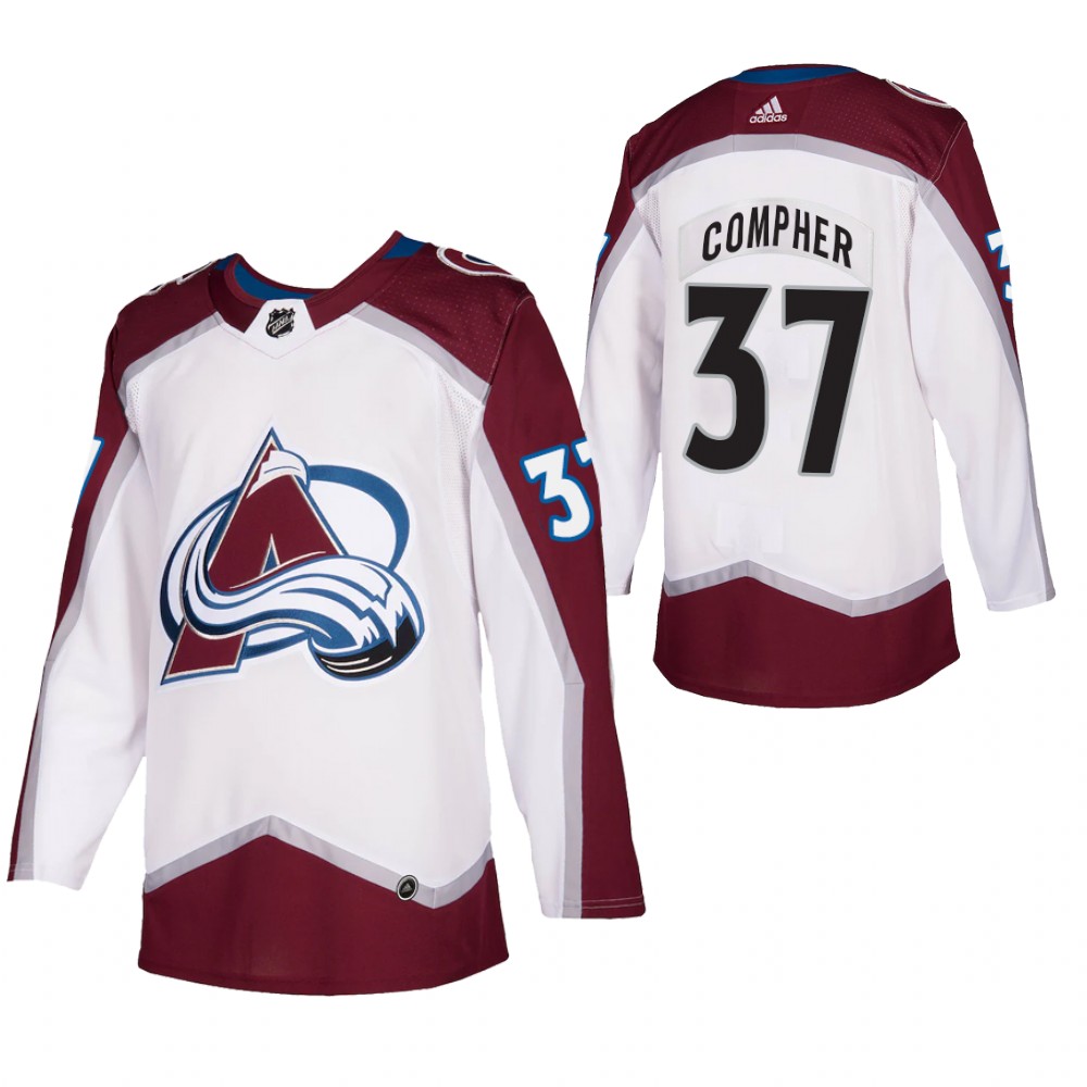 Colorado Avalanche J.T. Compher White 2021 Authentic Away Jersey