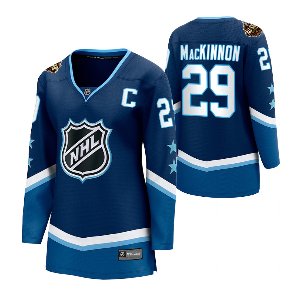 Colorado Avalanche Nathan MacKinnon Women Blue 2022 NHL All-Star Jersey