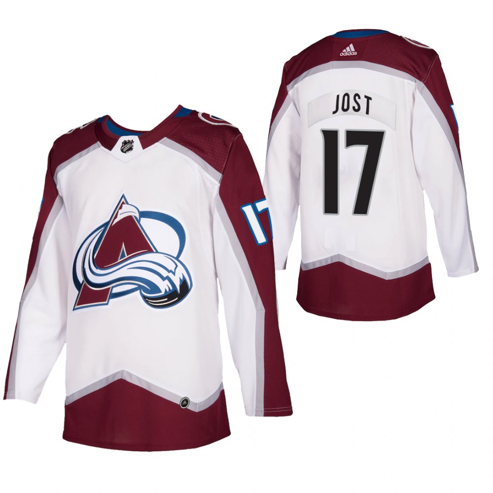 Colorado Avalanche Tyson Jost White 2021 Authentic Away Jersey