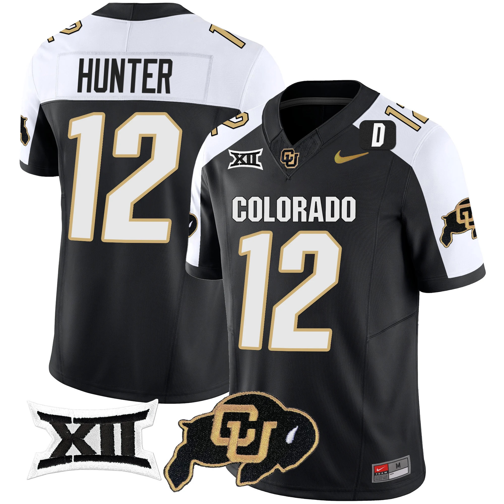 Colorado Buffaloes Vapor Limited Football Jersey V2 - Big 12 XII Patch - All Stitched ALTERNATE #12 TRAVIS HUNTER