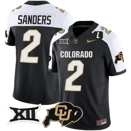 Colorado Buffaloes Vapor Limited Football Jersey V2 - Big 12 XII Patch - All Stitched ALTERNATE #2 SHEDEUR SANDERS