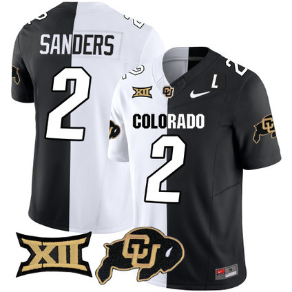 Colorado Buffaloes Vapor Limited Football Jersey V2 - Big 12 XII Patch - All Stitched STRIPEOUT #2 SHEDEUR SANDERS