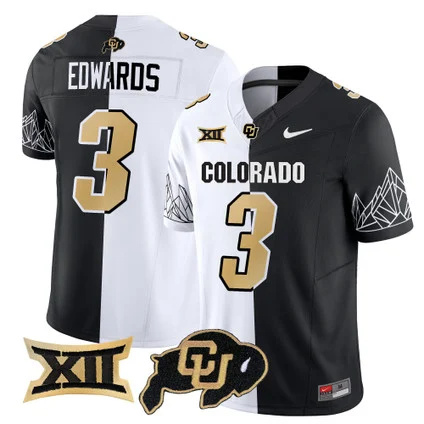 Colorado Buffaloes Vapor Limited football Jersey V3 Big 12 XII Patch - All Stitched STRIPEOUT #3 DYLAN EDWARDS