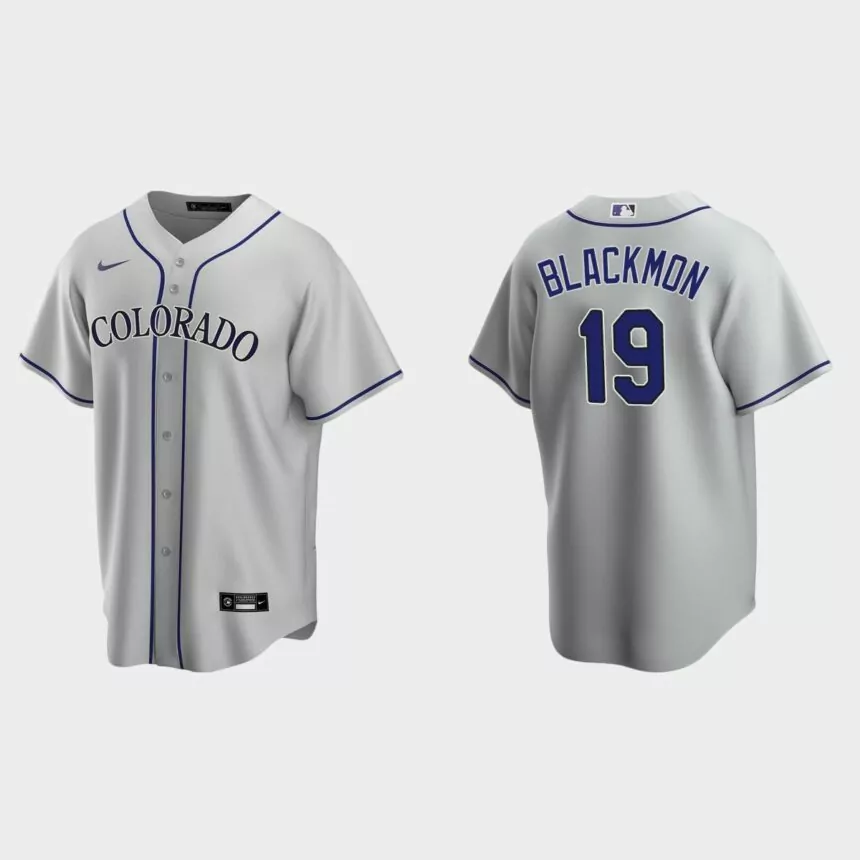 Colorado Rockies #19 Charlie Blackmon Gray Replica Road Jersey