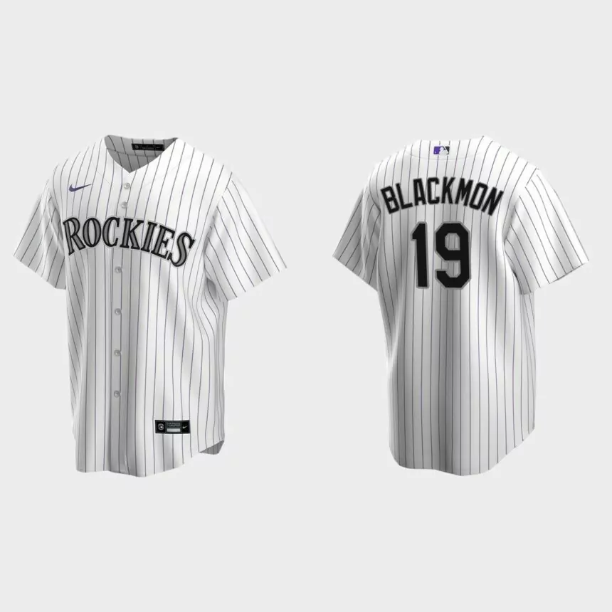 Colorado Rockies #19 Charlie Blackmon White Replica Home Jersey