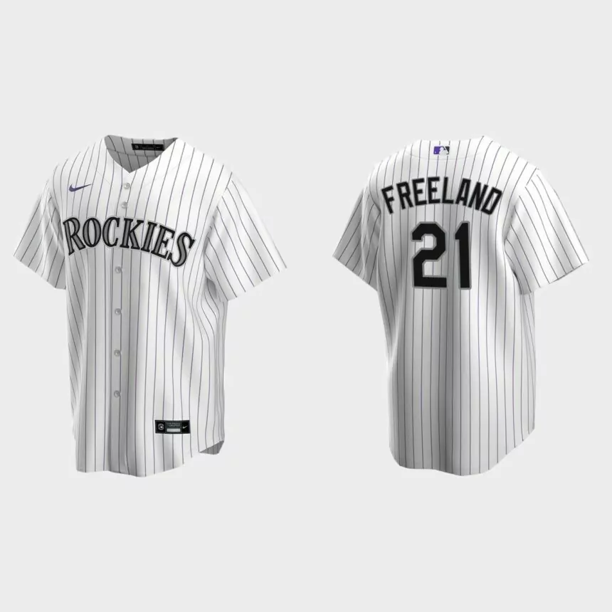 Colorado Rockies #21 Kyle Freeland White Replica Home Jersey