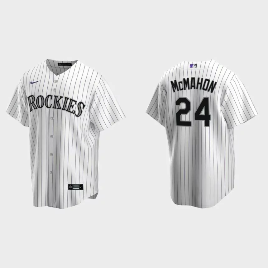 Colorado Rockies #24 Ryan McMahon White Replica Home Jersey