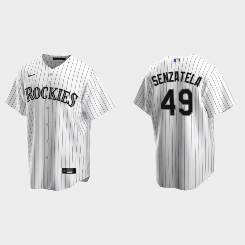 Colorado Rockies #49 Antonio Senzatela White Replica Home Jersey