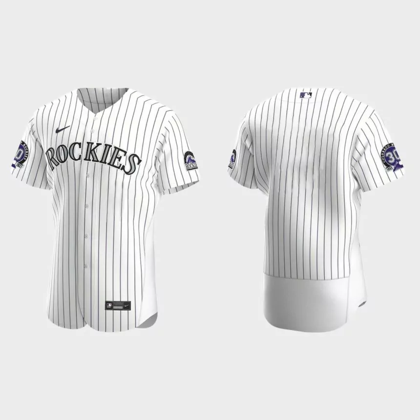 Colorado Rockies 30th Anniversary Authentic Jersey – White Purple