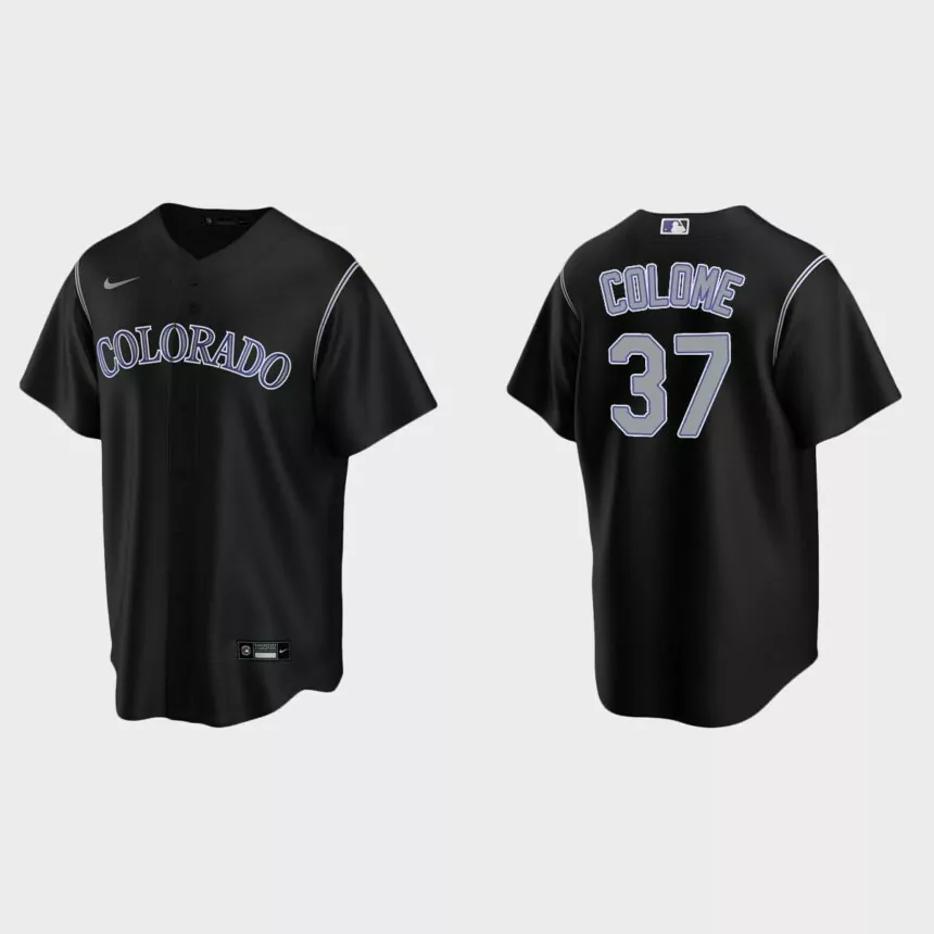 Colorado Rockies Alex Colome Replica Alternate Jersey – Black
