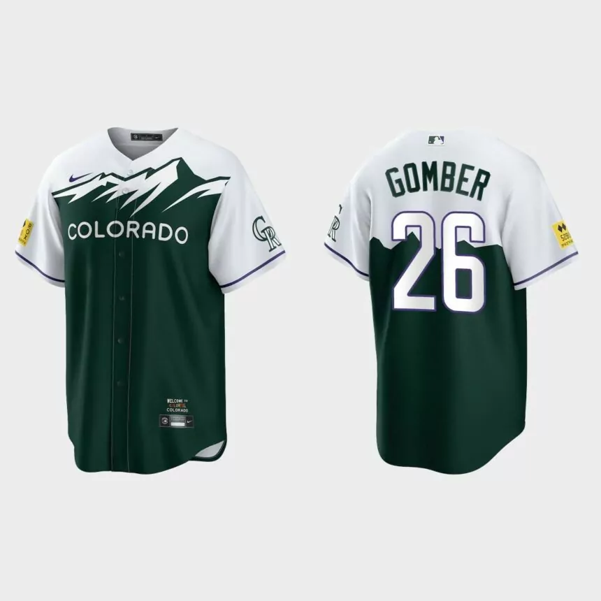 Colorado Rockies Austin Gomber 2022 City Connect Replica Jersey – Green